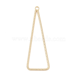 Brass Pendants, Hollow Triangle, Real 18K Gold Plated, 40.5x13.5x1mm, Hole: 1.8mm(KK-Z099-06E-G)