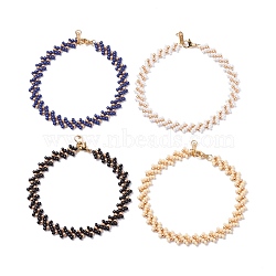 Glass Seed Beads Braided Anklets Set for Women, Black, 9-5/8 inch(24.5cm), 4Pcs/set(AJEW-AN00465)