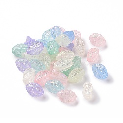 Transparent Frosted Acrylic Beads, AB Color Plated, Flower, Mixed Color, 13.5x7x7mm, Hole: 1.8mm, 1190pcs/500g(OACR-P013-39M)