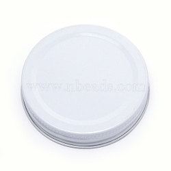 Tinplate Bottle Caps, Screw Caps, Flat Round, White, 7.1x1.5cm(IFIN-WH0053-46A-05)