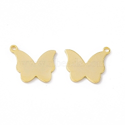 Brass Pendants, Cadmium Free & Lead Free, Butterfly Charm, Real 24K Gold Plated, 16.5x14.5x0.8mm, Hole: 1.4mm(KK-A172-04G)