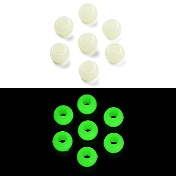 Luminous Acrylic Beads, Glow in the Dark, Round, Light Goldenrod Yellow, 9x6mm, Hole: 4mm, about 1851pcs/500g