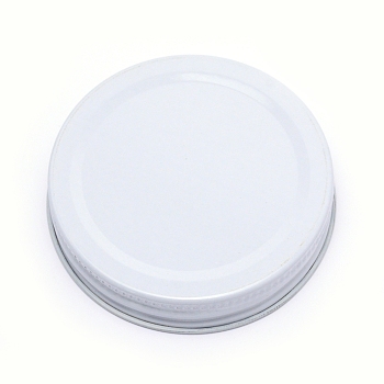 Tinplate Bottle Caps, Screw Caps, Flat Round, White, 7.1x1.5cm