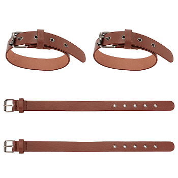 Imitation Leather Coat Cuff Belt, with Iron Buckles, Coffee, 420x25mm