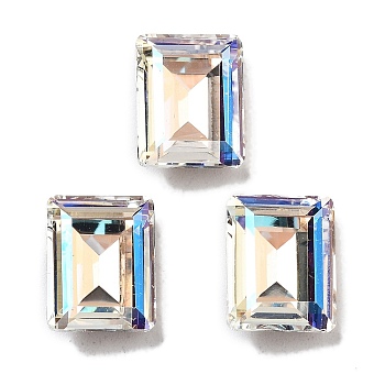 K9 Glass, Imitation Czech Rhinestone, Rectangle, Moonlight, 10x8x5.5mm