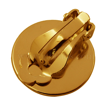 Brass Clip-on Earring Settings(X-KK-J089-G)-2