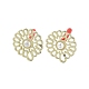 Rack Plating Golden Alloy with ABS Pearl Stud Earring Findings(EJEW-B036-03G-17)-1