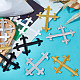 16Pcs 4 Styles Cross Fleury Polyester Embroidery Iron on Applique Patch(PATC-DC0001-02)-3