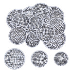 15Pcs 3 Styles Polyester Iron on/Sew On Patches, Hot Melt Adhesive, Cloth Appliques, Disco Ball Shape, Silver, 51~81x1.5mm, 5pcs/style(PATC-HY0001-74)