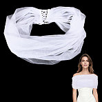 1Pc Polyester Gauze Tippet, Ornament Accessories, WhiteSmoke, 1010x83~780x5.5mm(AJEW-GL0003-25C-02)