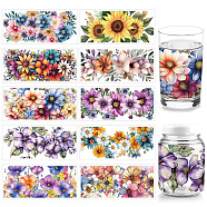 PVC DIY Heat Transfer Paper, for UV Sublimation Cup, Flower, 110x240mm, 10 style, 1pc/style, 10pcs/set(DIY-WH0517-031)