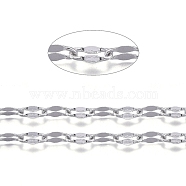 304 Stainless Steel Dapped Chains, Link Chains, Soldered, with Spool, Stainless Steel Color, 3x1.5x0.2mm(CHS-F011-15A-P)