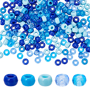 1000Pcs 5 Colors Opaque & Transparent Plastic Beads, Barrel, Mixed Color, 9x6mm, Hole: 3.8mm, 200pcs/color(KY-SC0001-91B)