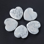 Natural Howlite Healing Stones, Heart Stones, Pocket Palm Stones for Reiki Balancing, 30x30mm(PW-WGA91AE-09)