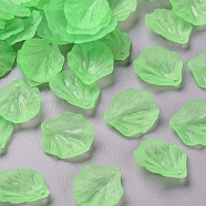 Transparent Frosted Acrylic Pendants, Petaline, Light Green, 19.5x16.5x4mm, Hole: 1.5mm(MACR-S371-01A-733)