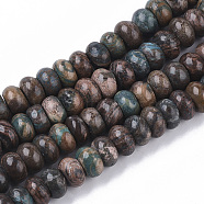 Natural Silver Leaf Jasper  Beads Strands, Rondelle, 8x5mm, Hole: 0.8mm, about 80~82pcs/strand, 15.35~15.74 inch(39~40cm)(G-S364-053)
