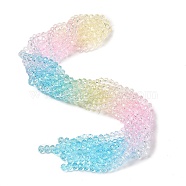 Transparent Painted Glass Beads Strands, Faceted, Rondelle, Colorful, 8x6.5mm, Hole: 1mm, about 63pcs/strand, 16.14''(41cm)(DGLA-A034-T8mm-A21)