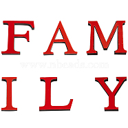 Acrylic Mirror Wall Stickers Decal, with EVA Foam, Word FAMILY, Red, 6sets/bag(DIY-CN0001-12)