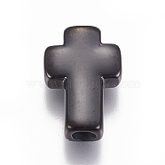 Ion Plating(IP) 304 Stainless Steel Beads, Cross, Gunmetal, 14x10x4mm, Hole: 2.5mm(STAS-F212-066B)