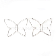 Brass Dangle Earrings, Wire Wrapped Earrings, Butterfly, Platinum, 61x59x1mm, Pin: 1mm(EJEW-H106-01P)