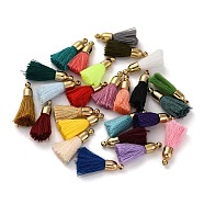 Cotton Pendants, with CCB Plastic Finding, Tassl, Mixed Color, 24.5~30x6mm, Hole: 1.4mm(OCOR-M010-01)