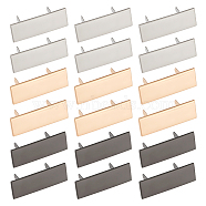 WADORN 18 Sets 3 Colors Zinc Alloy Bag Decorative Clasps, Stamping Blank Tags, with Iron Gasket, Rectangle, Mixed Color, 4x1.4x1.7cm, 6 sets/color(FIND-WR0008-51)