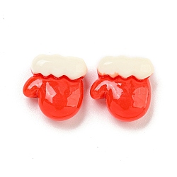 Christmas Theme Opaque Resin Decoden Cabochons, Gloves, 13.5x13.5x7mm(CRES-B022-01C)