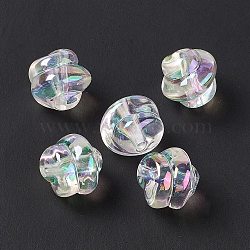 Transparent Acrylic Beads, AB Color, Conch, Clear AB, 16x17x15mm, Hole: 2.8mm(OACR-E004-06)