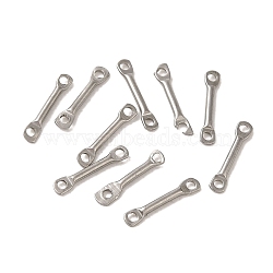 Non-Tarnish 304 Stainless Steel Connector Charms, Bar Links, Stainless Steel Color, 10x2x1mm, Hole: 1mm(STAS-Q323-04B-P)