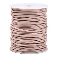 Hollow Pipe PVC Tubular Synthetic Rubber Cord, Wrapped Around White Plastic Spool, Rosy Brown, 2mm, Hole: 1mm, about 54.68 yards(50m)/roll(RCOR-R007-2mm-37)