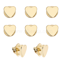 8 Sets Brass Heart Lapel Pin Brooch, Badge for Backpack Clothes, Golden, 11x12x2mm(JEWB-CA0001-34)