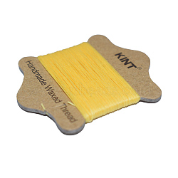 Waxed Nylon Cord, Yellow, 0.45mm, about 21.87 yards(20m)/card(YC-E005-0.45mm-13)