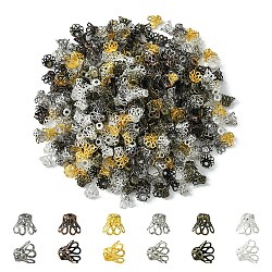 600PCS 6Colors Iron Bead Caps, Mixed Color, 8x6mm, 100pcs/color(IFIN-YW0003-06)