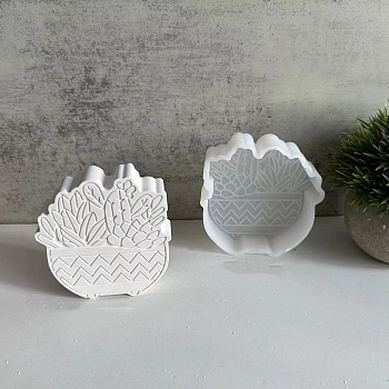 DIY Silicone Candle Molds, Resin Casting Molds, White, Cactus, 110x100x26mm