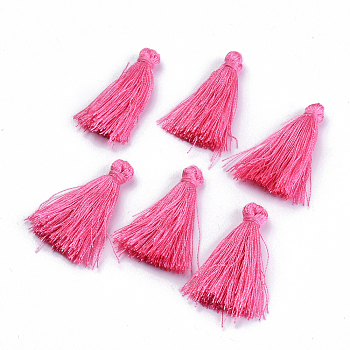 Polyester Tassel Pendant Decorations, Hot Pink, 30~35mm