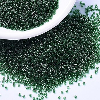 MIYUKI Delica Beads, Cylinder, Japanese Seed Beads, 11/0, (DB1894) Transparent Emerald Luster, 1.3x1.6mm, Hole: 0.8mm, about 20000pcs/bag, 100g/bag