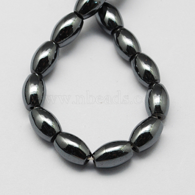 6mm Black Oval Magnetic Hematite Beads