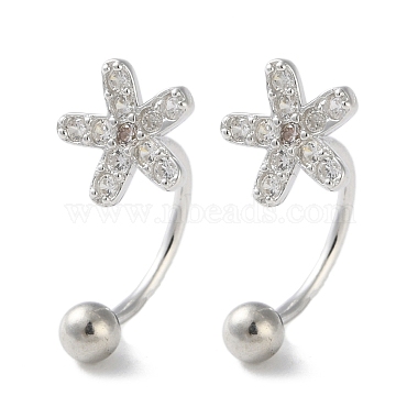 Clear Flower Cubic Zirconia Earrings