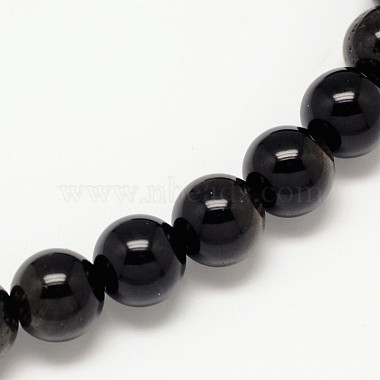 10mm Round Golden Sheen Obsidian Beads