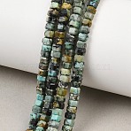 Natural African Turquoise(Jasper) Beads Strands, Faceted, Hexagon, 4x4x2~2.5mm, Hole: 0.9mm, about 156pcs/strand, 15.24''(38.7cm)(G-G345-C23-2x4mm)