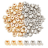 60Pcs 2 Colors Brass Crimp Beads, Long-Lasting Plated, Column, Mixed Color, 4.5x3.5x2.5mm, Hole: 0.9mm, 30pcs/color(KK-AR0003-88)