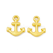 Rack Plating Alloy Charms, Cadmium Free & Lead Free & Nickle Free, Anchor Charms, Matte Gold Color, 13.5x10.5x2mm, Hole: 1.8mm(FIND-G045-20MG)