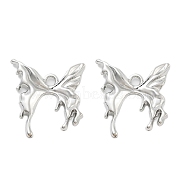 Rack Plating Alloy Pendants, Butterfly, Platinum, 25.5x23.5x3mm, Hole: 2.5mm(FIND-Z054-14P)