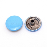 Iron Snap Buttons, for Costume Jacket Coat Accessories, Light Sky Blue, 1.25x0.45cm, Hole: 2mm(FIND-WH0062-89B)