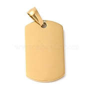 Ion Plating(IP) 304 Stainless Steel Pendants, Rectangle Charm, Golden, 25x15x2mm, Hole: 7.5x3.5mm(STAS-Q244-05G)