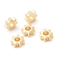 Rack Plating Brass Beads, Long-Lasting Plated, Cadmium Free & Lead Free, Sun, Real 14K Gold Plated, 5.5x2.3mm, Hole: 2mm(FIND-TAC0018-02G)