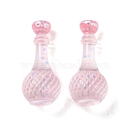 Dummy Bottle Transparent Resin Cabochon, with Sequins, Pink, 34.5x15mm(RESI-E025-02C)
