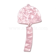 Acrylic Big Pendants, Imitation Gemstone Style, for DIY Making Keychain, Wind Chime, Pink, 87x44.5x2mm, Hole: 3mm(SACR-E005-07)