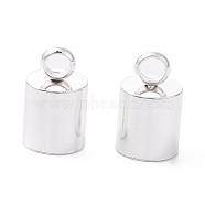 201 Stainless Steel Cord Ends, End Caps, Column, Silver, 10x6mm, Hole: 2.5mm, Inner Diameter: 5mm(STAS-H410-20S-F)