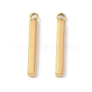 Ion Plating(IP) 304 Stainless Steel Pendants, Cuboid/Bar Charm, Real 18K Gold Plated, 17.5x2.5x2mm, Hole: 1.4mm(STAS-G336-03A-G)